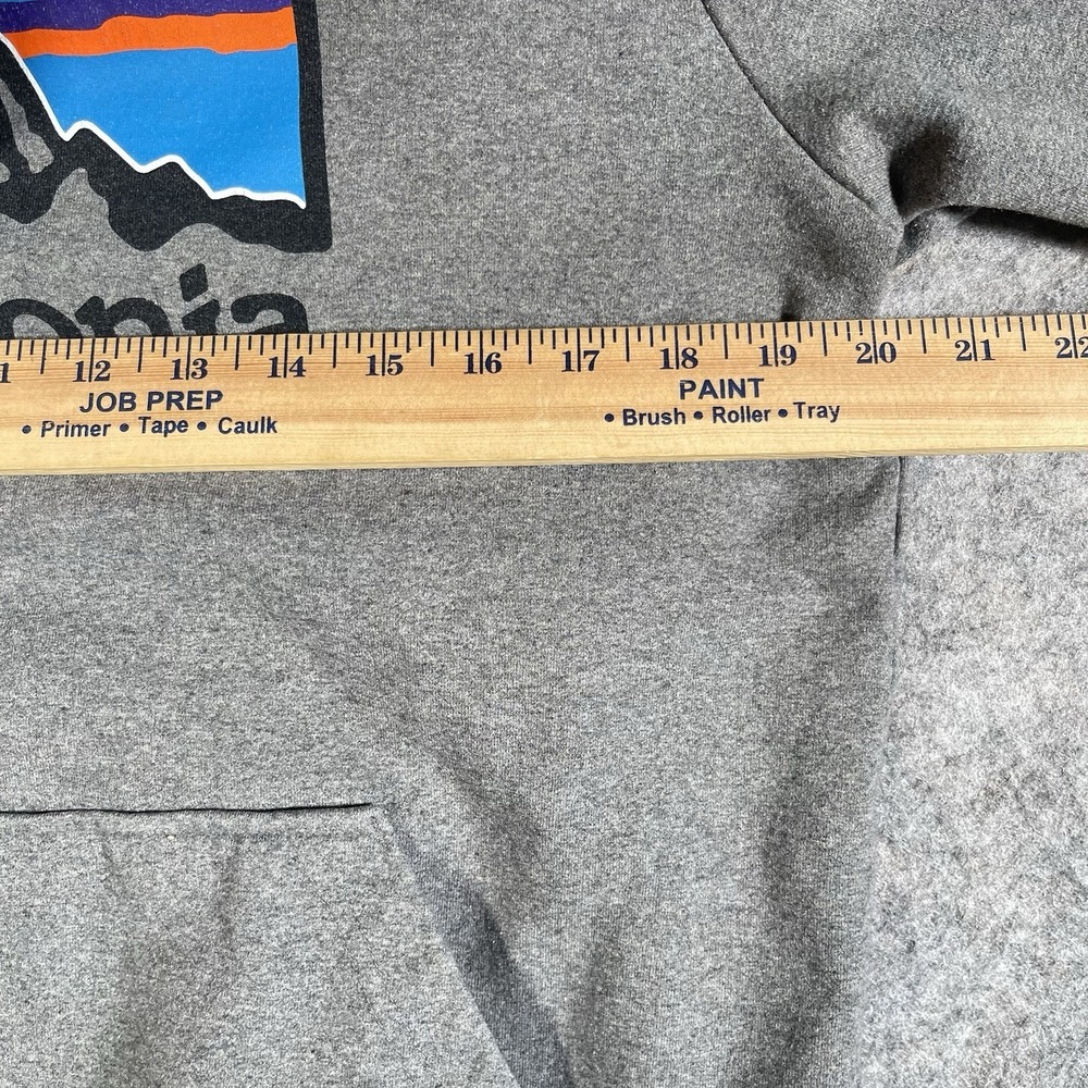 Patagonia Uprisal Hoodie Men Medium Gray P-6 Horizons Logo Pullover Sweatshirt - Picture 4 of 12